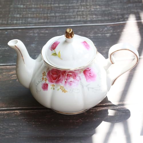 Tea Pot Handmade Ceramic Flowers (Pink) - color: Pink