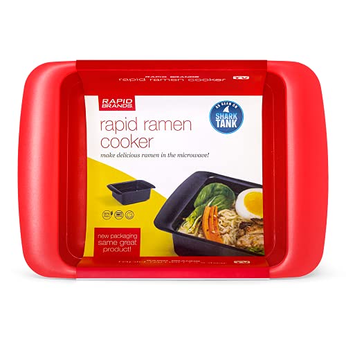 Rapid Ramen Cooker | Microwavable Cookware for Instant Ramen | BPA Free and Dishwasher Safe | Perfect for Dorm, Small Kitchen or Office | Bright Red - color: Bright Red, size: 1 Pack Standard