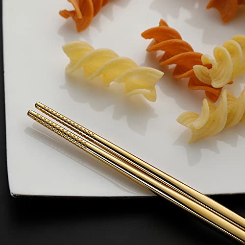 DEVICO Travel Utensils with Case, 5 Piece Portable Silverware Set for Work - color: Gold