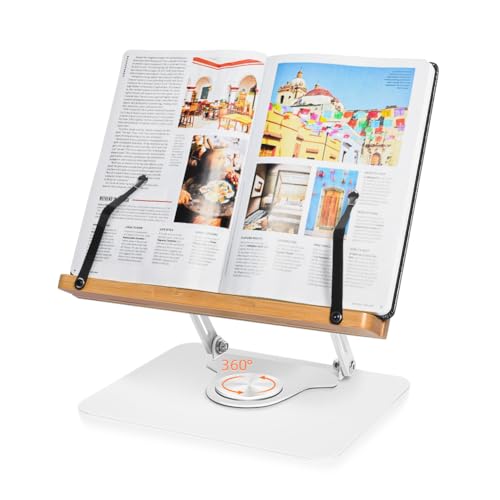 wishacc Book Display Stand, 1 Pack Metal Holder for Reading Kitchen Counter - size: 11.0 x 8.1 inches
