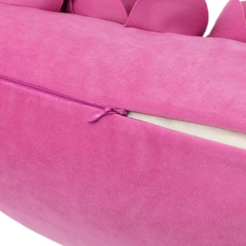 JWH 3D Flower Throw Pillow Cover, Hot Pink, 12x20 Inch - color: Hot Pink