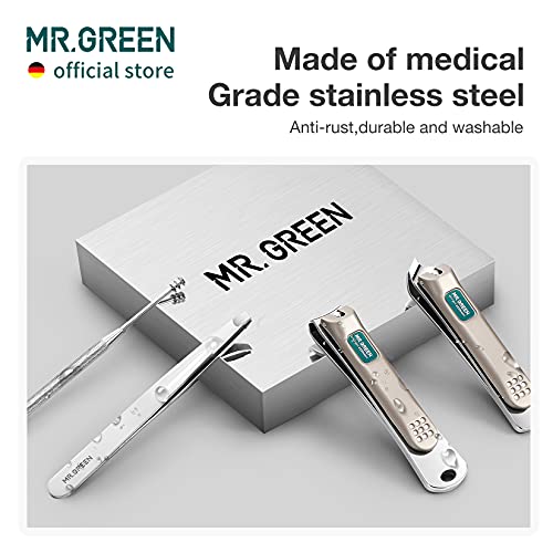 MR.GREEN Portable Manicure Sets Pedicure kits Stainless Steel Nail Clippers Tool Travel Grooming Case Nail Scissors Gift Box (Mr-6103) - color: Mr-6103