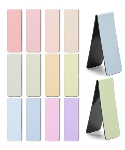 Mr. Pen- Aesthetic Magnetic Bookmarks, 12 Pack, 0.8"x2.35" - color: Pastel