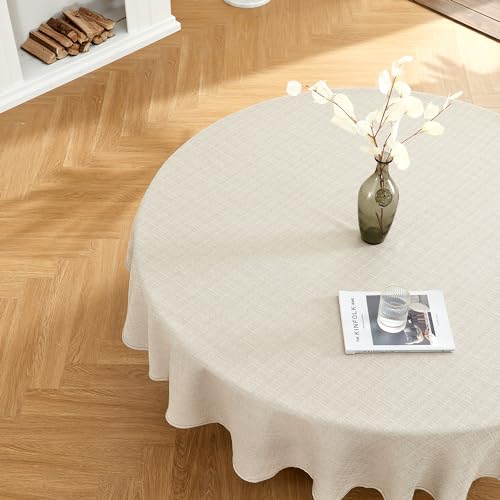 BALCONY & FALCON Rectangle Table Cloth Waterproof Beige 70" - color: Beige, size: 70" (Round)