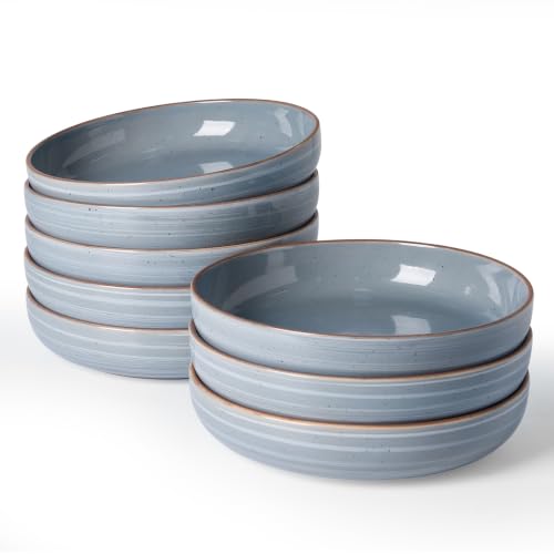 famiware Meteor 33 oz Pasta Bowls Set of 8, Blue Gray - color: Blue Gray, size: Set of 8