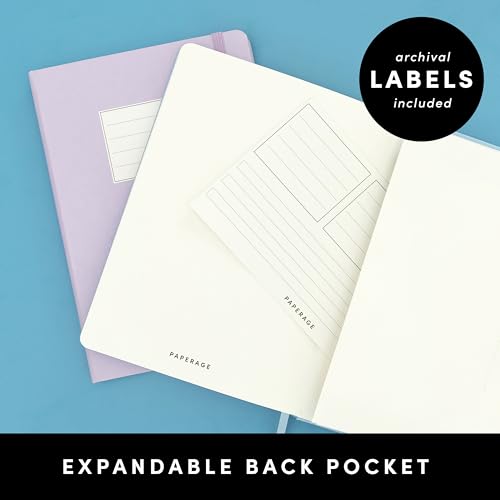 PAPERAGE Lined Journal Notebook, 10 Pack, (Bright Rainbow), 160 Pages, Medium 5.6 in x 8 in - 100 GSM Thick Paper – Hardcover Journaling Notebook for Work, School & Note Taking - color: Bright Rainbow, style: G. Lined-10 Pack