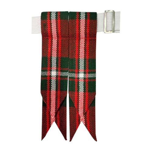 Men's Men's Tartans Kilt Flashes with Heavy Buckle Elastic Adjusters Fit - color: Macgregor