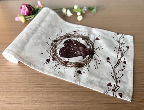 Rustic Country Hearts Table Runner 70x13 Inches - color: Heart Runner
