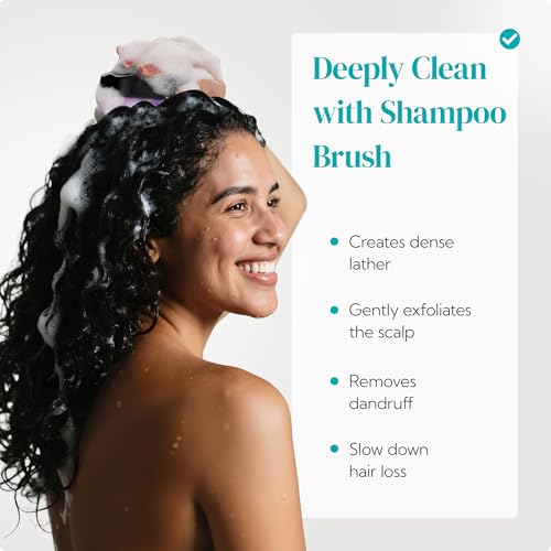 HEETA 2-Pack Large Scalp Massager Scrubber Shampoo Brush for Hair Growth - color: 01- Green & Black
