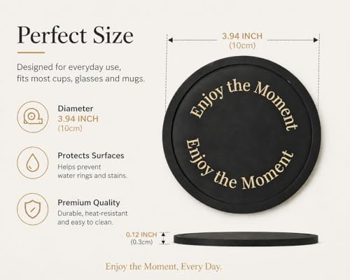 HiramWare Silicone Coasters Set of 6, Premium Drink Coaster with Holder, Non-Slip, Non-Stick, Dishwasher Safe, Perfect for Hot and Cold Drinks, Protect Your Desks and Tables(6 Black) - color: Black