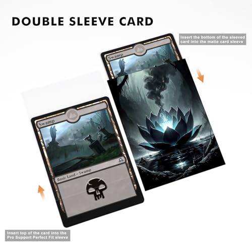 Katomula 100 MTG Card Sleeves with 100 Inner Sleeve, Textured Back Art Sleeves, Fit Standard Size Cards- Swamp Louts - color: Swamp Louts