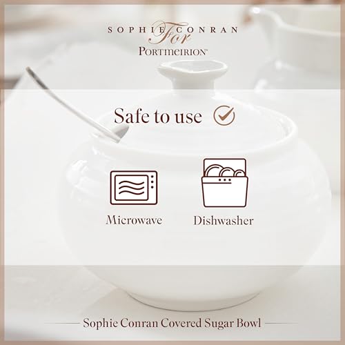 Portmeirion Sophie Conran Covered Sugar Bowl, 11 Oz - White - color: White