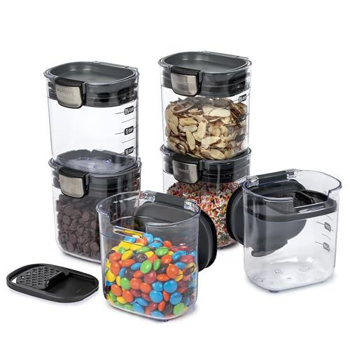 Progressive PKS-401 1.5 Cup Mini Prokeeper+ Airtight Silicone Seal Storage Container Great For Spices & Baking Acessories (6- Piece) - size: 6- Piece