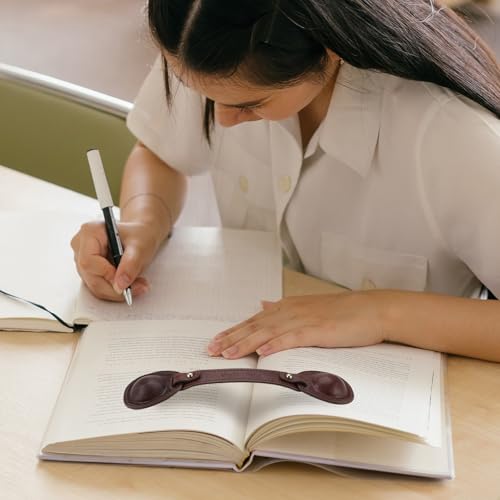 Leather Weighted Bookmarks Page Holder for Women Men, Thumb Book Page Holder for Reading, Book Accessories Gift for Book Lovers (Umber) - color: Bph03+bph07-umber