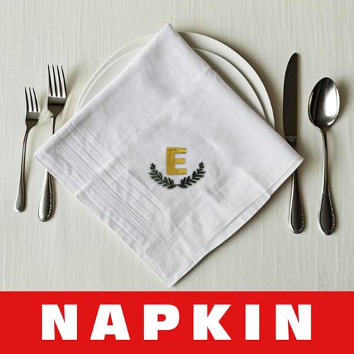3 Pcs Men's Handkerchiefs, White Embroidered Initial Monogrammed Handkerchiefs for Men Suit Soft Cotton - style: E
