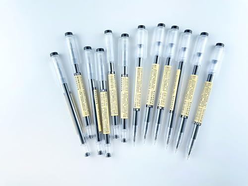 12 Pcs 0.5mm Black Gel Ink Pen Japanese Stationery Extra Fine Chinese Ballpoint Pen for Office School Korean Stationery Supply - color: 12Count-Black Ink-0.5mm