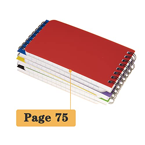 QiCheng 6pacs Pocket Notebook Mini Notepad Small Spiral Notebooks 3X5Inch - size: 6