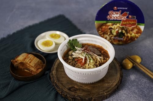 Nongshim Ramen Noodles, Gourmet Instant Ramen bowl, Premium Microwavable Noodle Soup, Hot & Spicy, 3.03 Ounce (Pack of 24) - size: 3.03 Ounce (Pack of 24)
