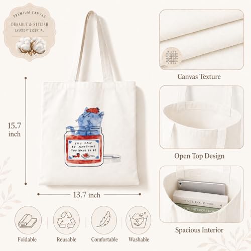 Funny Canvas Tote Bag, Reusable Shoulder Grocery Bag, Holiday Gift Bags for Friends, 13.7x15.7 inch - color: Style 36
