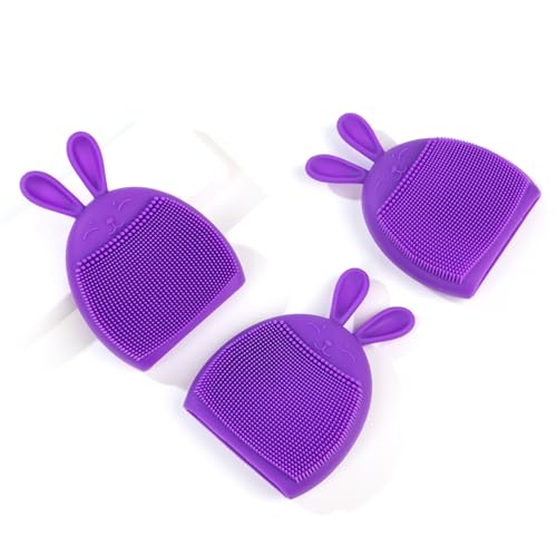 3 Pack Face Scrubber,Holinduk Soft Silicone Facial Cleansing Brush Face Exfoliator Blackhead Acne Pore Pad Cradle Cap Face Wash Brush for Deep Cleaning Skin Care