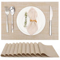 Myir JUN Placemats Set of 10 Kitchen and Dining Table Placemats - color: A-beige, size: Set of 10