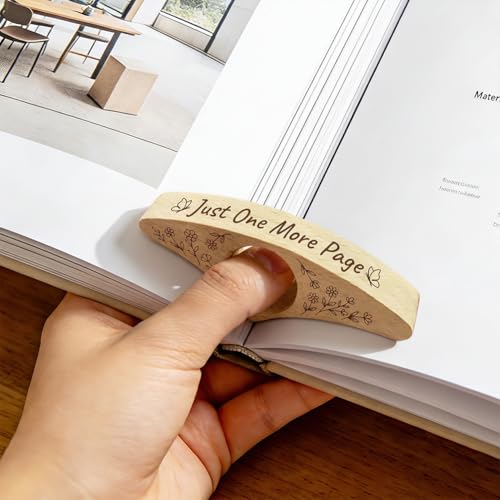 Book Page Holder, Handmade Beech Wooden Thumb Book Holder for Reading, Ideal Reader Gifts & Reading Accessories Gifts for Women Reading Lovers - color: Flower