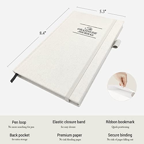 The Gratitude Journal 2026: Daily Gratitude Practice to Inspire Thankfulness, Mindfulness, Positivity, Happiness, Upgraded with Pen Holder, Inner Pocket & Elastic Closure Band (Beige) - color: Beige