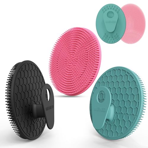 INNERNEED Silicone Body Scrubber Gentle Exfoliating Brush, Black+Green+Pink - color: (Set3) Black+dark Green+pink
