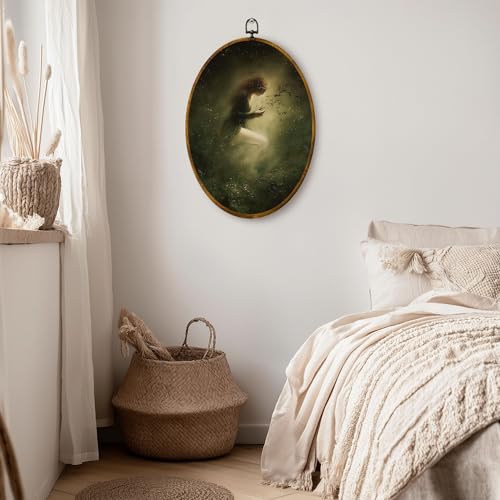 zewepri Forest Nymph Dark Academia Oval Canvas Art - color: Forest Spirit