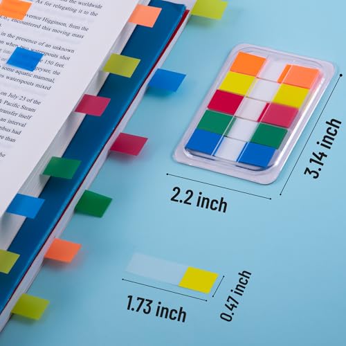 Golcellia 300 Pcs Sticky Tabs, Writable Annotation Tabs for Books - color: Red,orange,green,blue,yellow