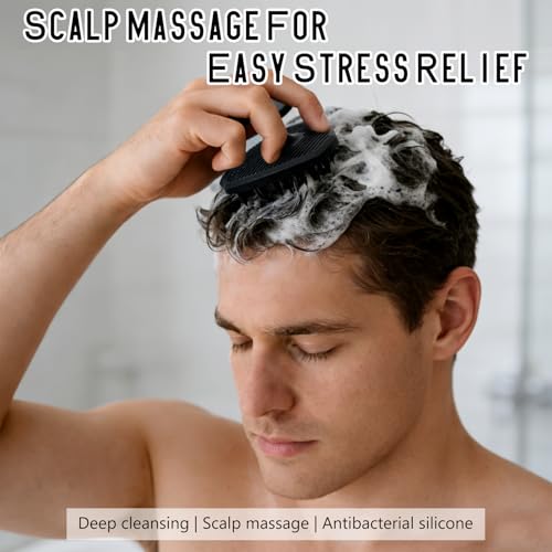 Silicone Scalp Scrubber Brush – Ergonomic Handheld Hair Cleanser & Exfoliating Head Massager for Gentle Scalp Care (1 Pack)