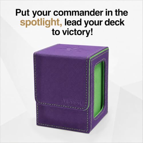 Venssu MTG Deck Box with Commander Display, Fits TCG Cards (Purple＆Green) - color: Purple&Green