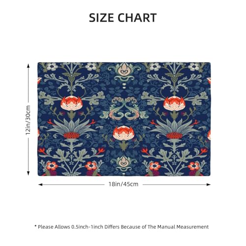 Vintage Morris Art Placemats 4 Pcs,Retro Floral Botanical Leaves Blue Design Linen Placemats for Kitchen Table Dining Room Coffe Set of 4 - color: Blue, size: 12x18"Placemats x4