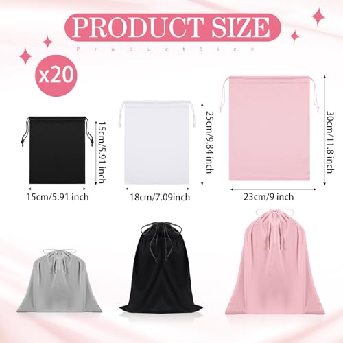 20 Pcs Satin Game Storage Bags for Women Men, S,M,L, Neutral Color - color: Neutral Color, size: S,M,L