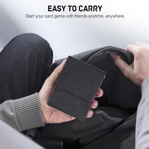 ZLCA Card Deck Box for Trading Cards,PU Leather Magnetic Card Storage Box Fits for TCG CCG Magic Game Cards(Black Set) - color: 4pcs-Multicolor, size: B-Vertical