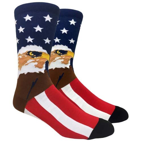 Urban Peacock Men's Novelty Fun Dress Socks Multiple Patterns/Multi-pair Options! - color: American Eagle
