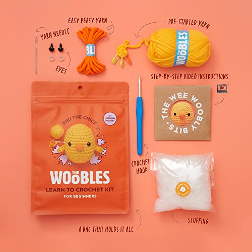 The Woobles Crochet Kit for Beginners (Kiki the Chick) - color: Kiki The Chick, size: Original