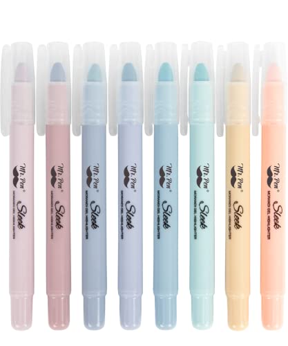 Mr. Pen- No Bleed Gel Highlighters, Morandi Colors, 8 Pack - color: Morandi Colors 2, size: 8 Pack