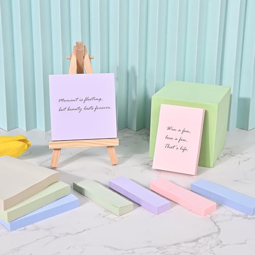 BAYTORY 6 Pads Pastel Sticky Notes, Self-Stick Note (3x3 & 3x2 & 3x0.7 in) - size: 3x3 & 3x2 & 3x0.7 Inch