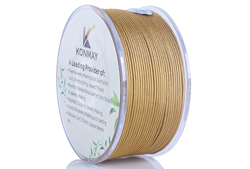 KONMAY 0.8mm Old Gold Nylon Bracelet String for Dream Catchers & Suncatchers - color: Old Gold, size: Braided 0.8mm