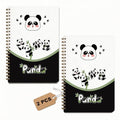 2 Pcs Panda Gifts for Women Men Cute Pandas A5 Spiral Notebook Journal - color: Multicolour 0178