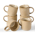 famiware Coffee Mug Set of 6, Star 12 oz Ceramic Mugs Cups Set with Handle - color: Star-Cream, size: 6 Count (Pack of 1)