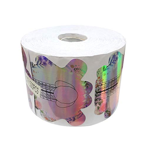 500PCS Stiletto Nail Tips Laser Nail Forms Gel Polish Extension Forms Acrylic Tips Nail Art Decoration DIY Nail Gel Curl - size: 500 Count (Pack of 1)