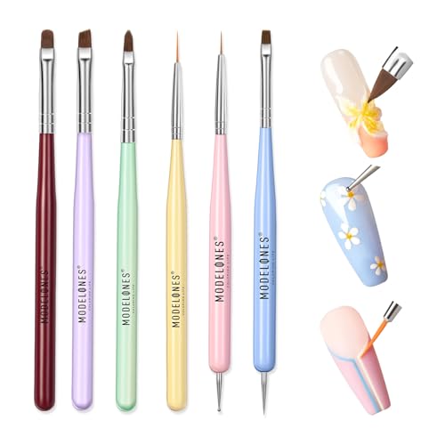 Modelones Nail Art Brushes, Gel Polish Liner Clean up Carving Dotting Tools
