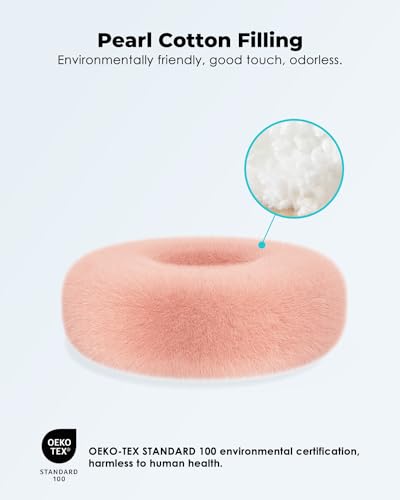 Viozon Tablet Stand Pillow, Compatible with 4.7"-13" Phone/Tablet, iPad, iPhone, Samsung, Google, Kindle, 360°Adjustable Phone Holder for Bed with Soft Plush Fabric, and Detachable Bowl, Pink - color: Pink