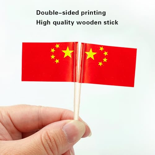 mflagperft China Toothpick Flags 100 Pack, Chinese Flag Cocktail Picks - color: China