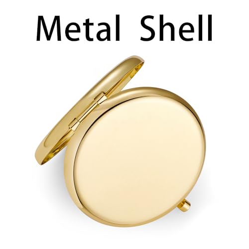 Compact Mirror for Purse, Metal Round Shell, Double-Sided 1X/12X Magnifying, Portable Travel Makeup Mirror, Mini Pocket Mirror, Mix, 4 Packs - color: Multi Color