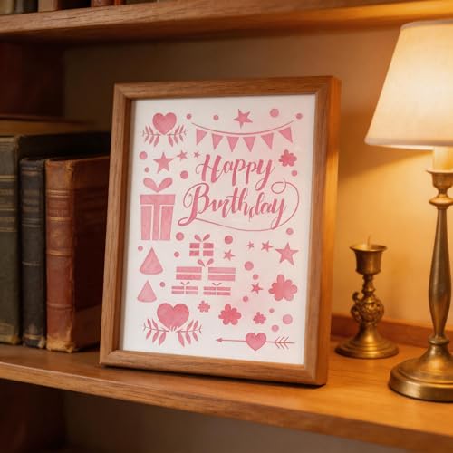 TIAMECH A4 Reusable Happy Birthday Stencil for Painting - style: Happy Birthday Party