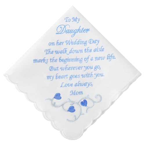 Wedding Handkerchiefs Something Blue Gifts for Bride & Groom - color: Bride Gift from Mom
