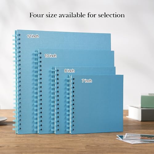 potricher 8 x 8 Inch DIY Scrapbook Album 40 Pages with Kraft Paper, Blue - color: Blue, size: 8 Inch 40 Pages